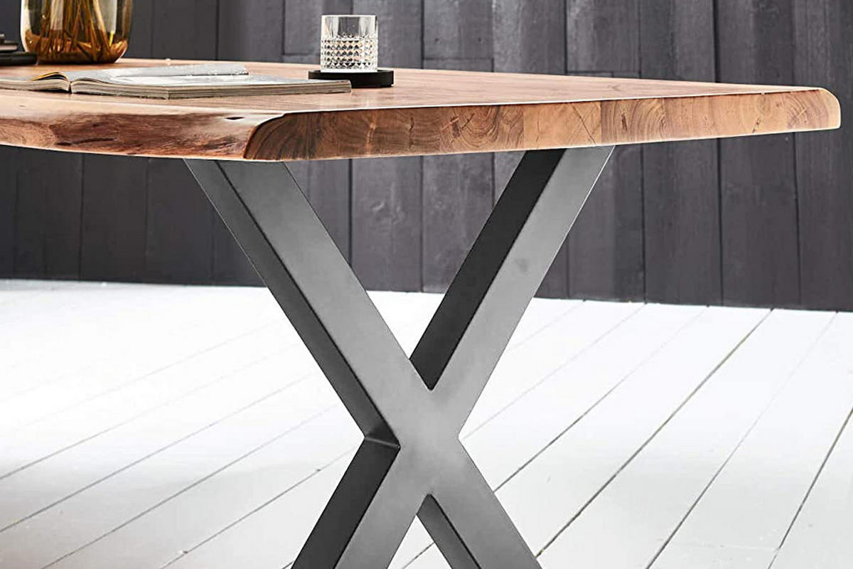 ESSTISCH XEREZ - Beige/Silberfarben, Holz/Metall (100/200/79cm) - SAM