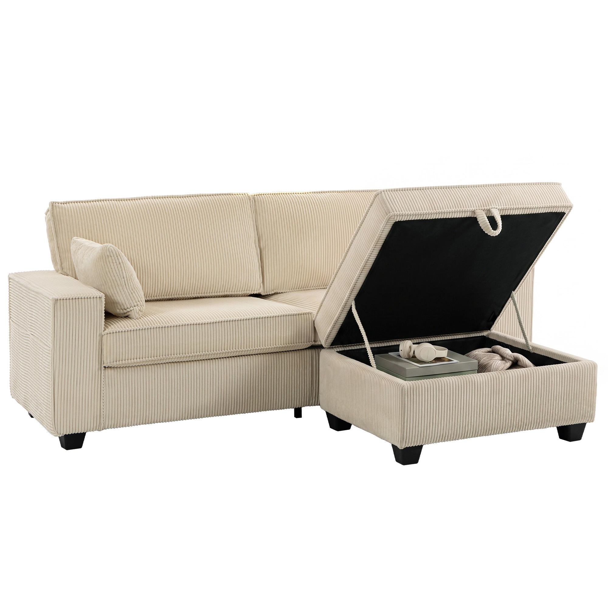 2-SITZER Sofa Beige 216.0/151.0/94.0 cm - Beige, Textil (151/94/216cm)