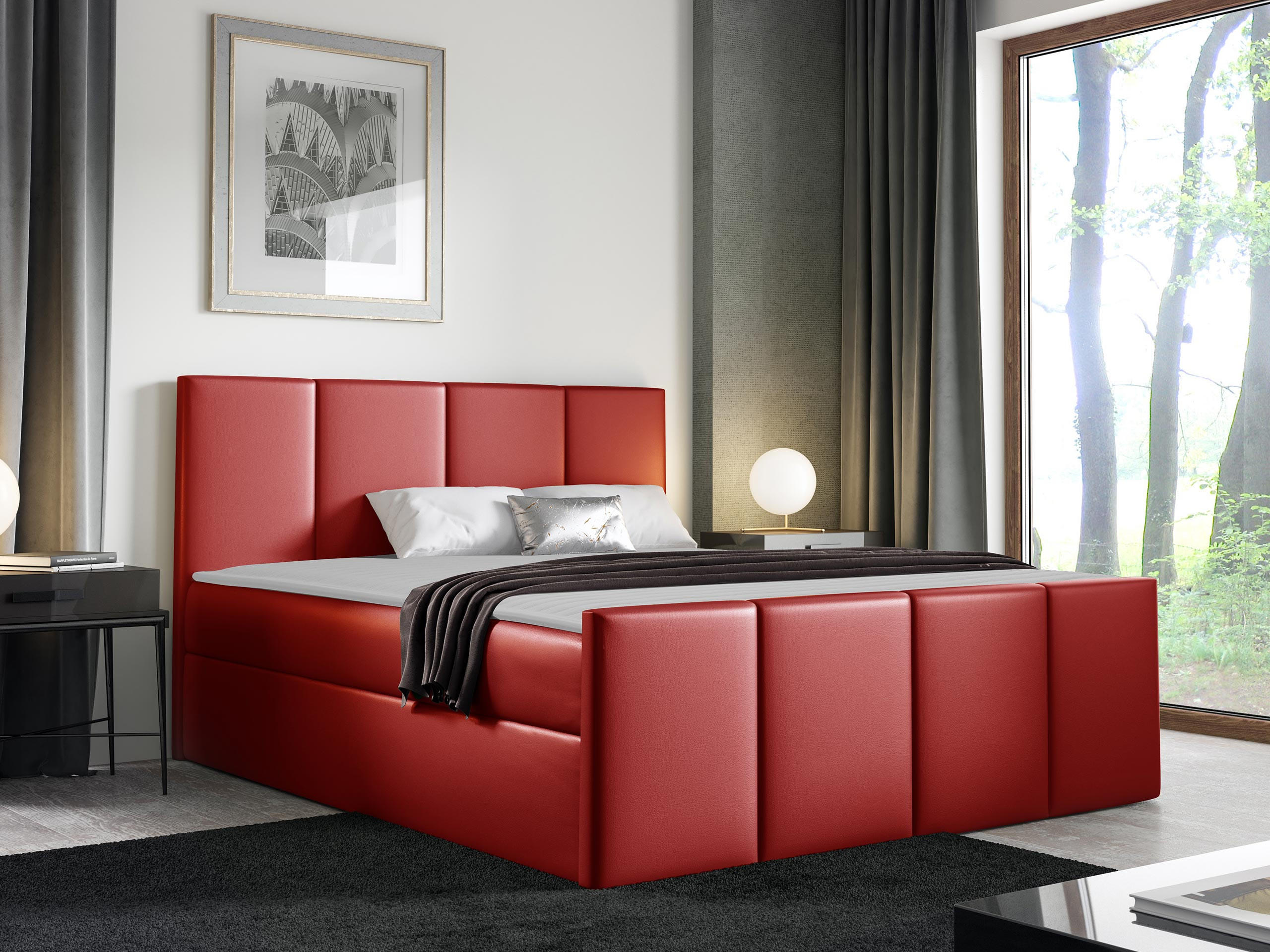 BOXBETT Lars - Rot, Holz (140/200cm) - MIRJAN24