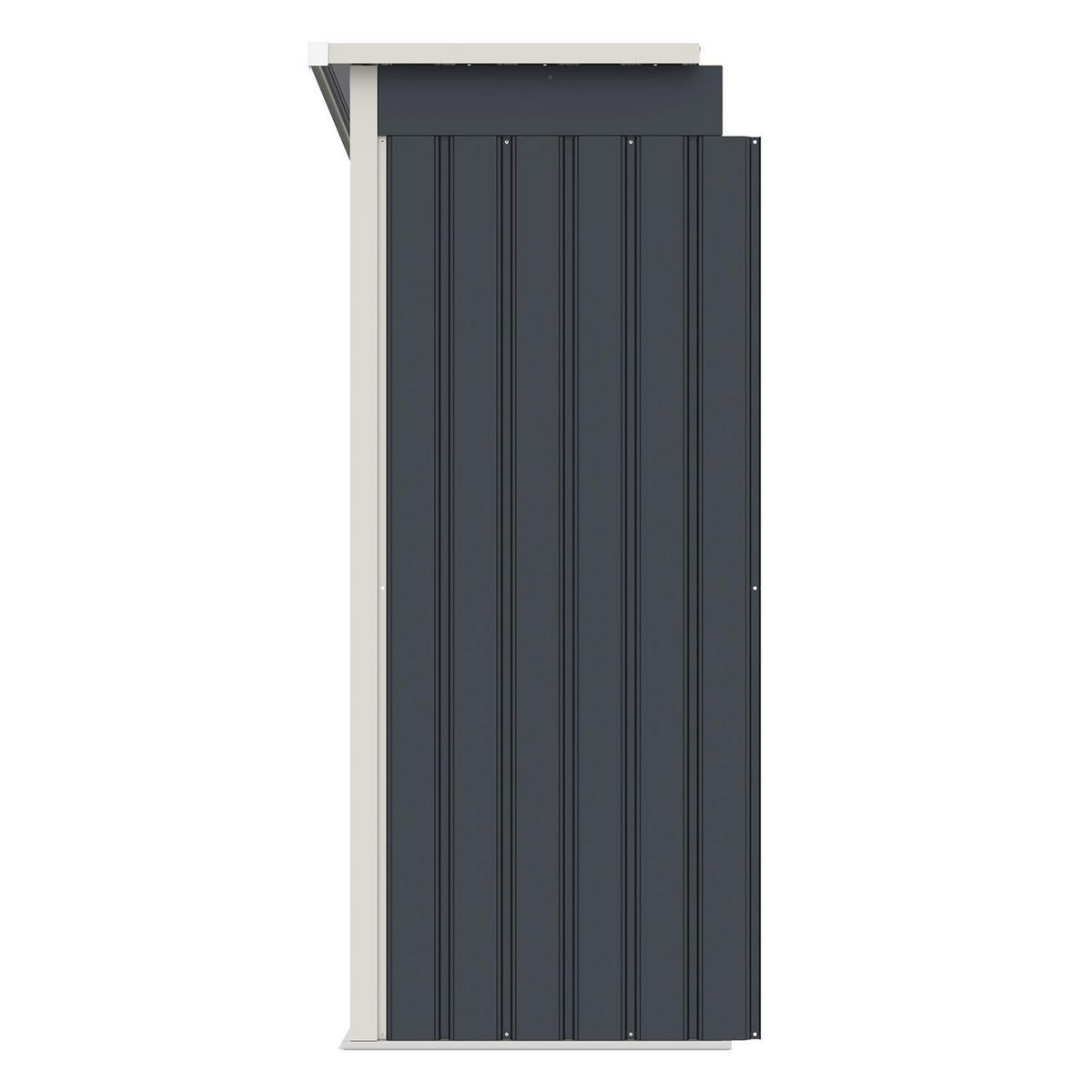 GERÄTESCHUPPEN M mit Holzunterstand links - Anthrazit, Metall (213/173/130cm) - Juskys