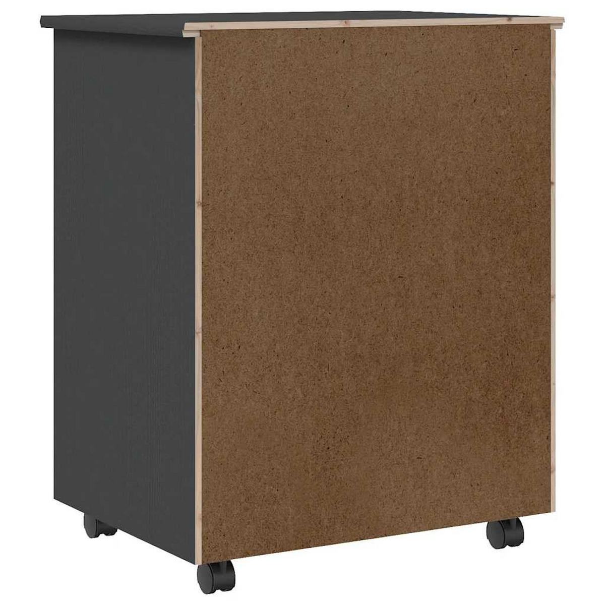 ROLLSCHRANK MIT SCHUBLADEN MOSS GRAU MASSIVHOLZ KIEFER - Grau, Holz (39/65.5/53cm) - vidaXL