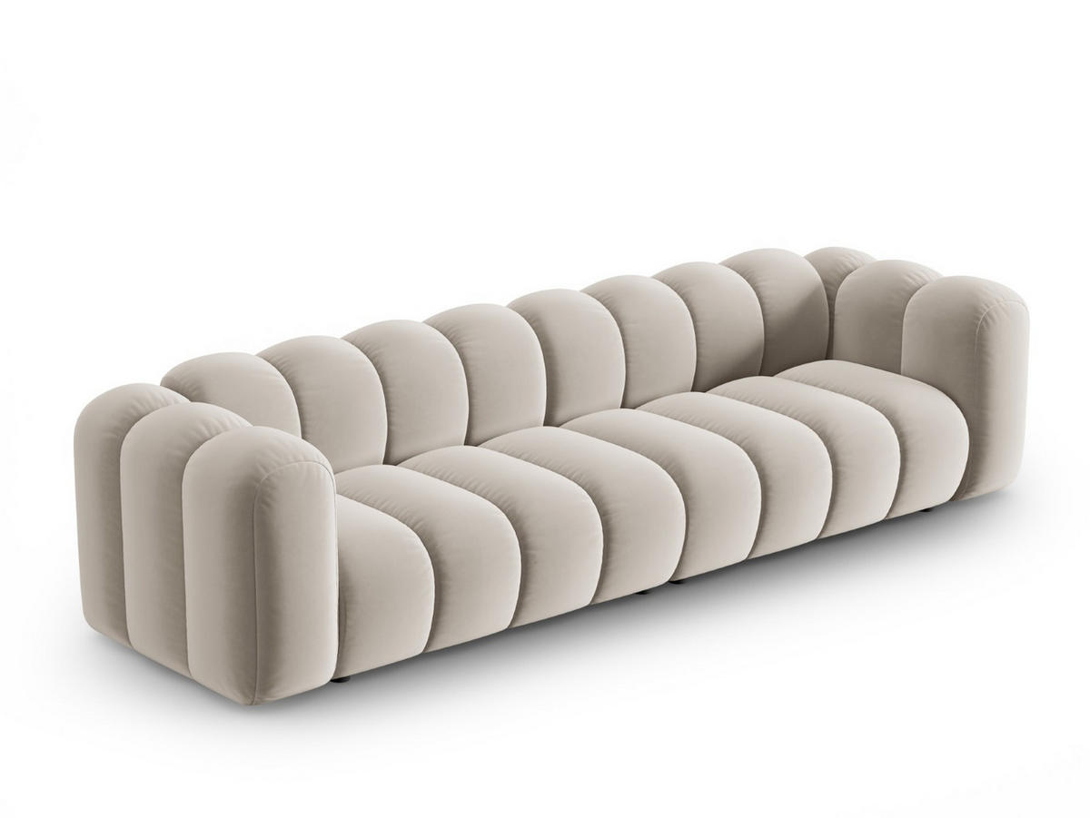 SOFA modular Lupine aus Samt beige 4 Sitzplätze - Beige, Textil (95/70/290cm) - Micadoni