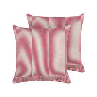DEKOKISSEN 2er-Set Rot 45/45 cm Aalita - Rot/Weiß, Textil (45/45cm) - Beliani