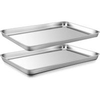 BACKBLECH 2er Set Edelstahl 40,5 x 30,5 cm - Silberfarben, Metall (30.5/2.5/40.5cm)