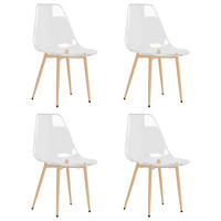 ESSZIMMERSTÜHLE 4 Stk. Transparent PET 46*52*84cm - Transparent, Metall (46/84/52cm) - ZMH
