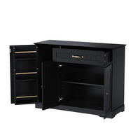 SIDEBOARD mit 3 Türen und Schublade MDF Black - Schwarz, Holzwerkstoff (107/83.4/40cm) - Meubliv
