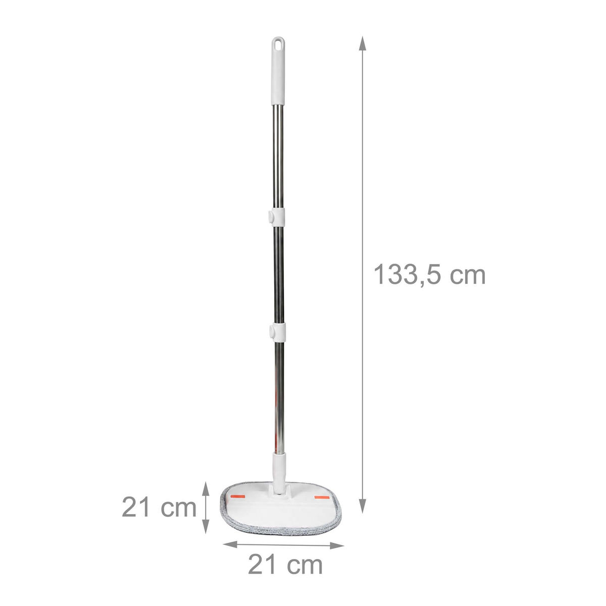 MOP Bílá Oranžová skládací kbelík ždímací systém 3,8 l 2ks-sada padů - různobarevná, kov/textil (34.5/18/34.5cm) - Relaxdays