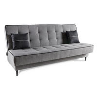 SCHLAFSOFA BONITO, Sofa mit Schlaffunktion und Bettkasten, Farbe: Grau, Velourstoff - Grau, Textil (199/91/91cm) - Sepro Meble