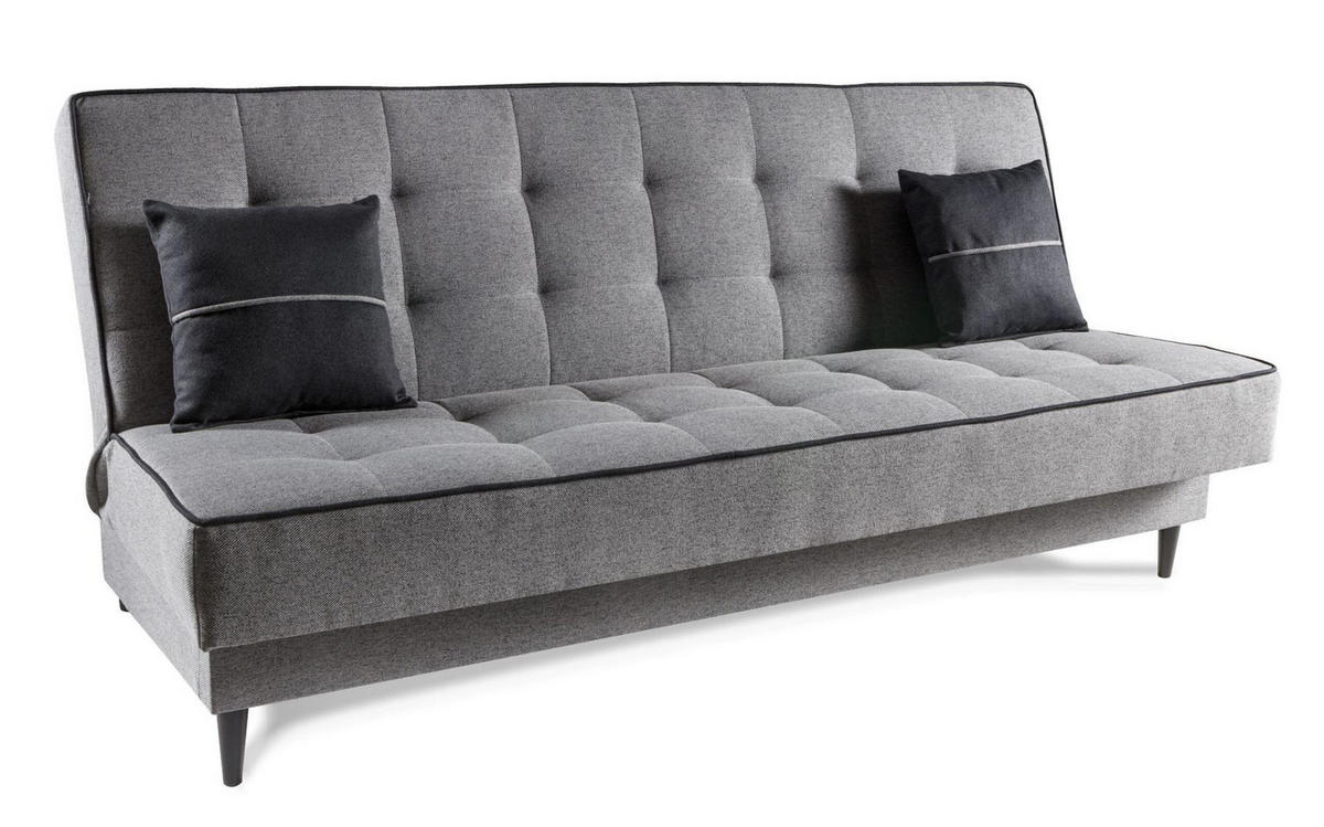 SCHLAFSOFA BONITO, Sofa mit Schlaffunktion und Bettkasten, Farbe: Grau, Velourstoff - Grau, Textil (199/91/91cm) - Sepro Meble