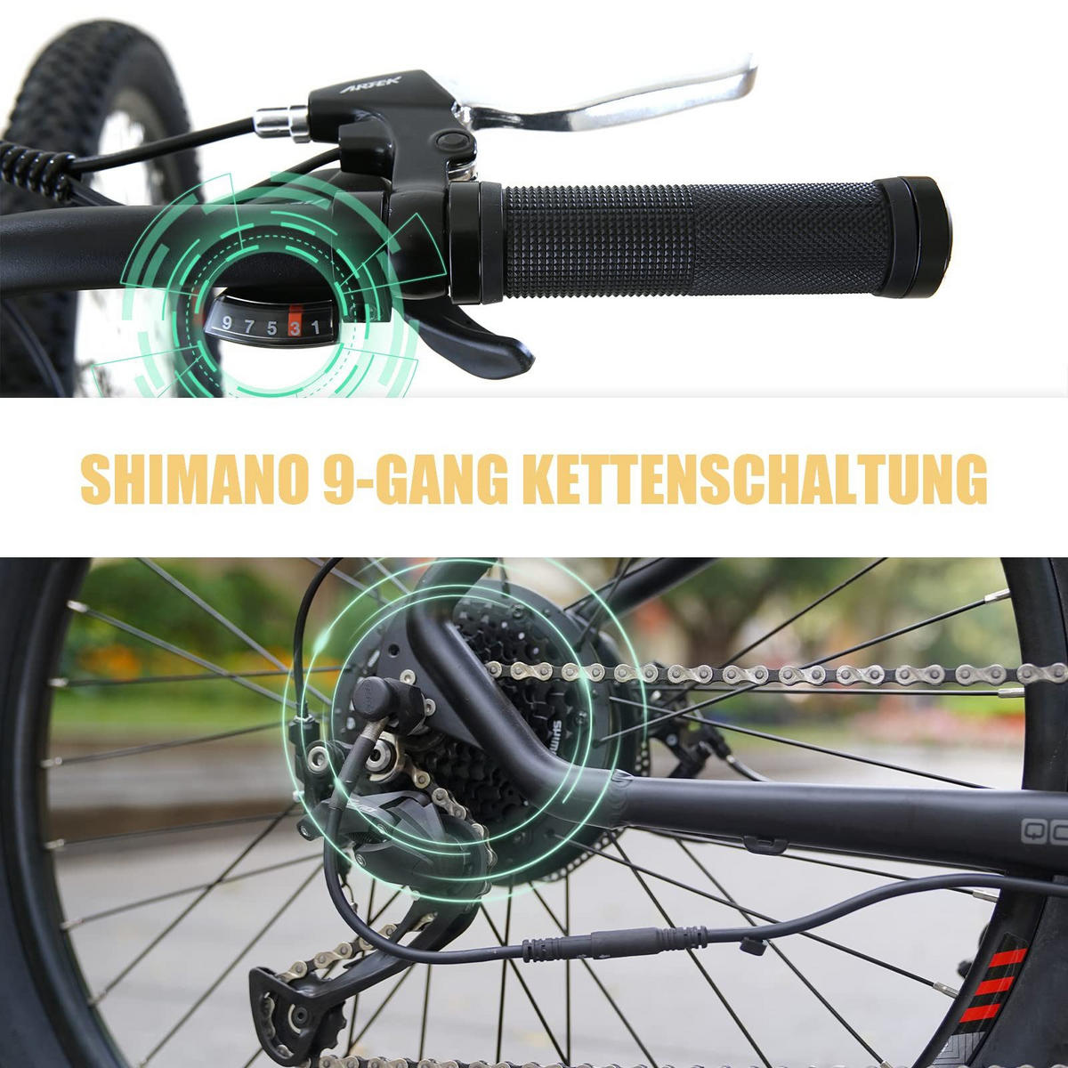 ELEKTROFAHRRAD Flexi 27,5 Zoll 25km/h Reichweite 50-90 km - Rot, Metall (125cm) - Nettlife