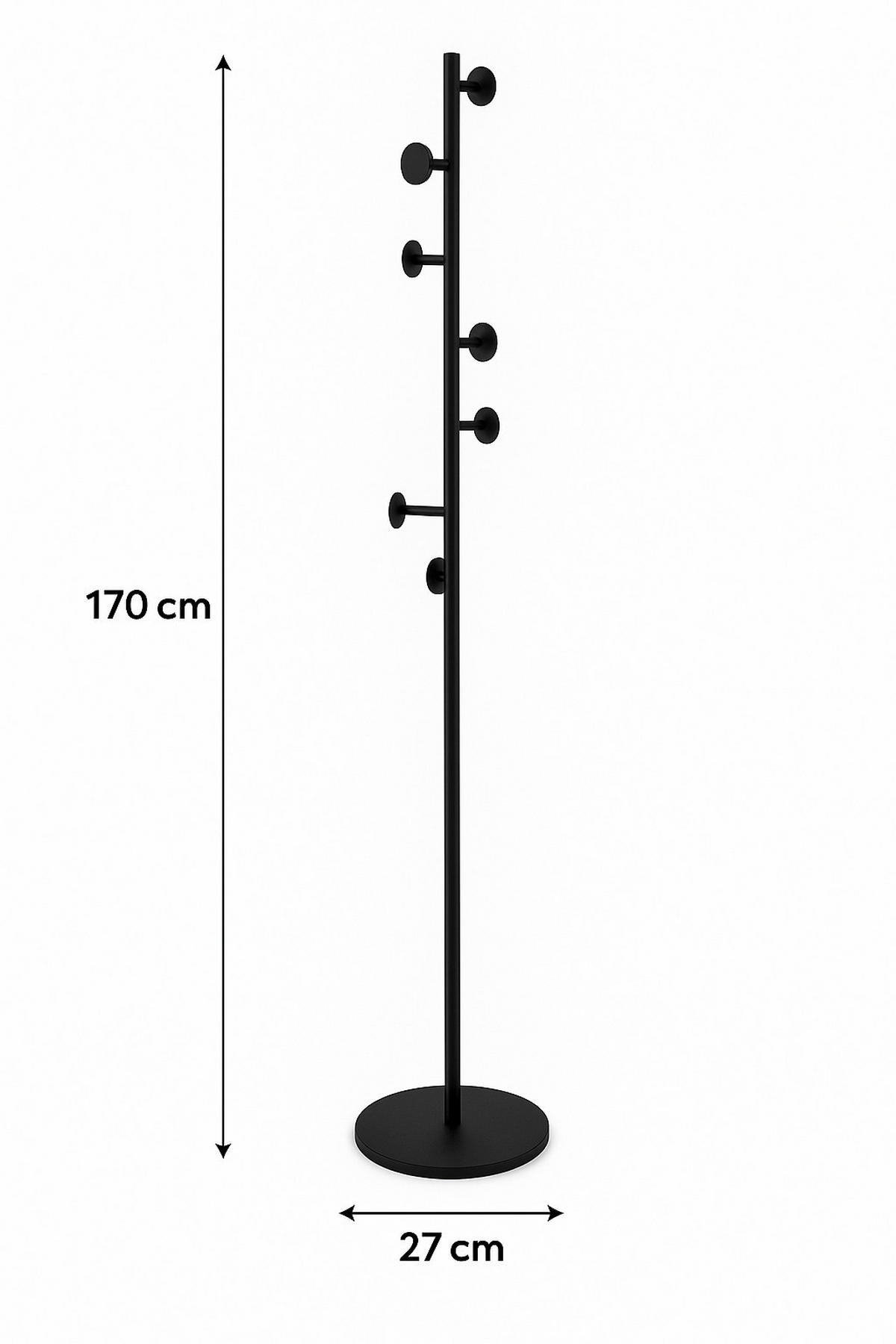 KLEIDERABLAGE Bern Schwarz - Schwarz, Metall (27/170/27cm) - LOFT42