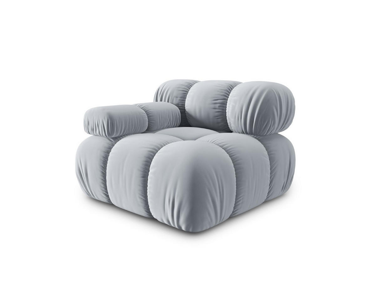 MODUL links Bellis aus Samt hellblau - Hellblau, Textil (94/70/94cm) - Micadoni