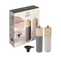 GESCHENKSET Boreal 21cm Pfeffer- & Salzmühle Buchenholz Grau/Rosa - Grau, Holz (5.4/21/5.4cm) - PEUGEOT