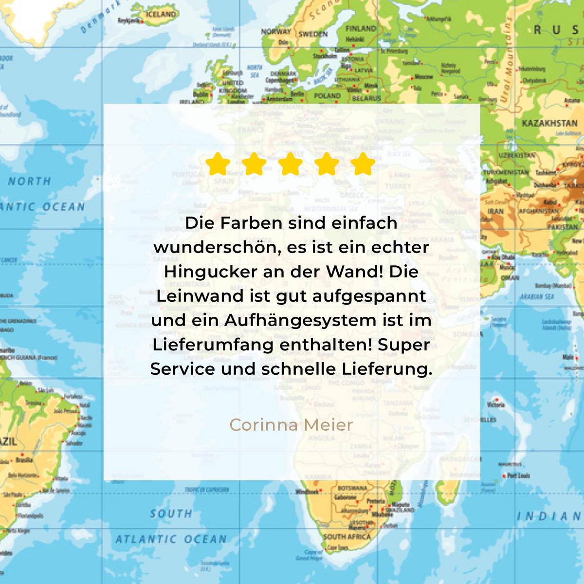 LEINWANDBILD Weltkarte - Statistisch - Blau - Erde - Bildung XXL 150x100 cm - Blau, Textil (150/100cm) - MuchoWow