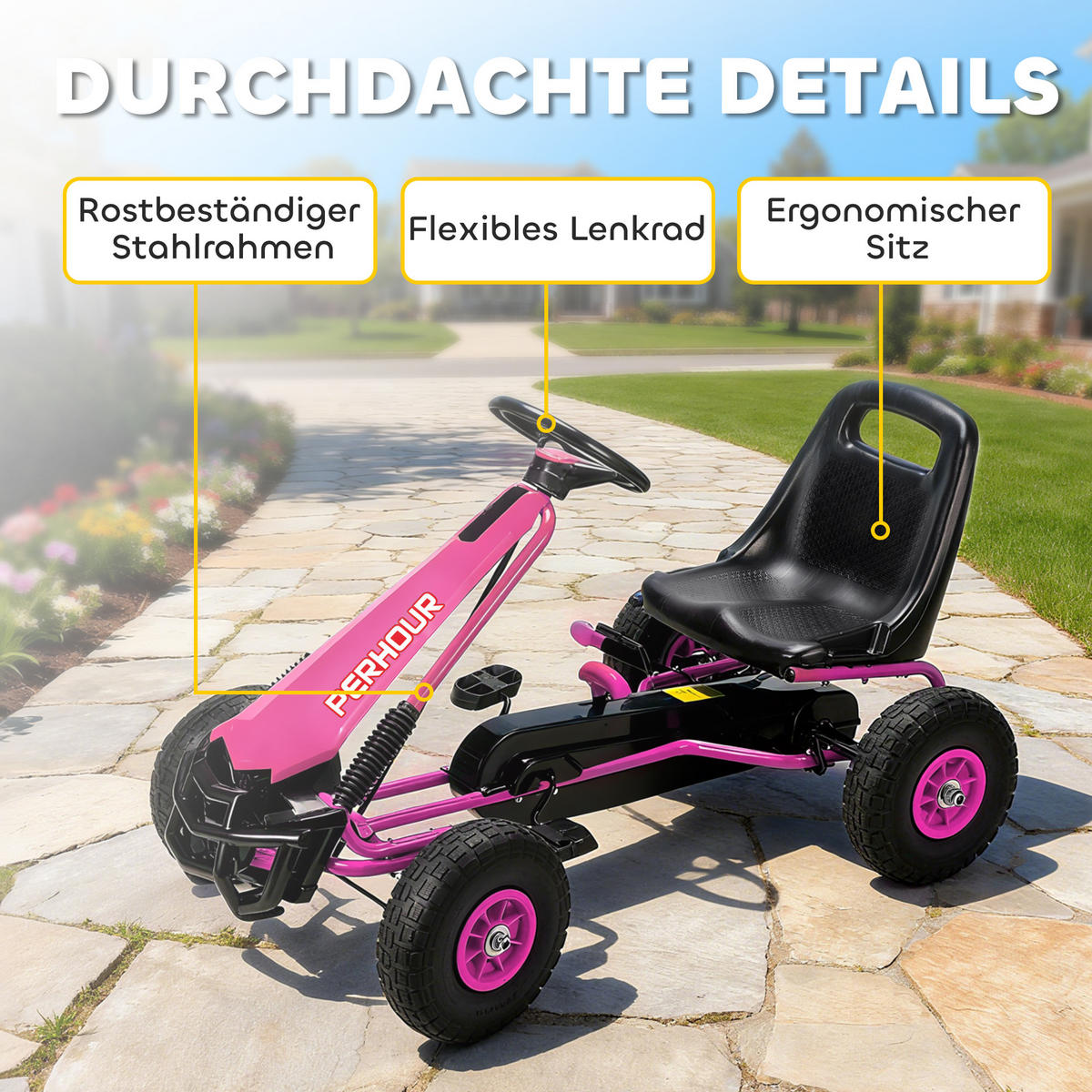 FAHRZEUGE zum Draufsitzen Rosa 110.0/61.0/62.0cm - Rosa, Kunststoff (110/61/62cm)