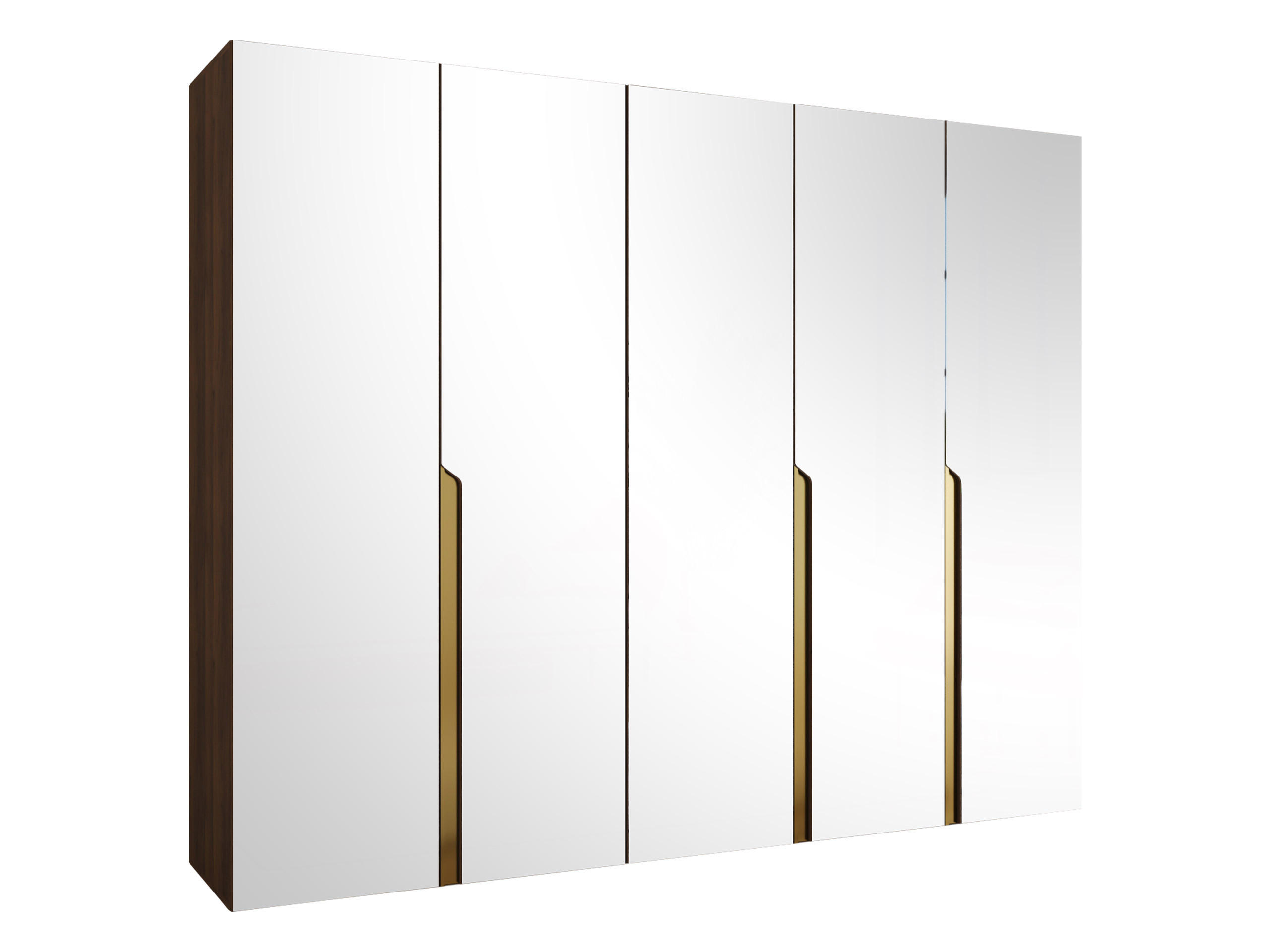 Mirjan24 Drehtürenschrank Nussbaum, Gold 250x202x52 cm