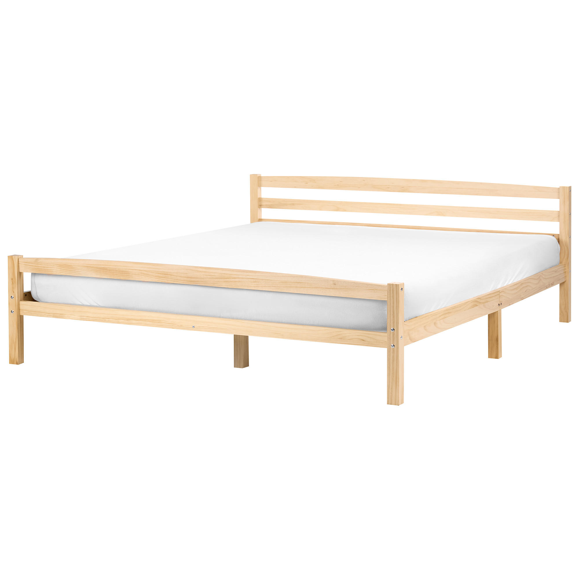 PAT cu somieră 180/200 lemn de pin maro deschis Echallon - maro/maro deschis, lemn (180/200cm) - Beliani