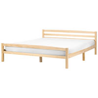 POSTEL s roštem 180/200 cm Borovicové dřevo Světle hnědá Echallon - hnědá/světle hnědá, dřevo (180/200cm) - Beliani