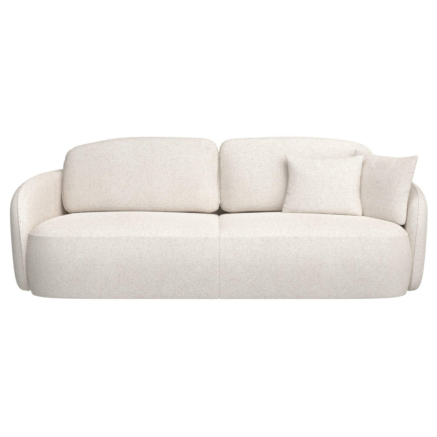 3-SITZER-SOFA Savoy Cremeweiß mit Schlaffunktion - Creme/Schwarz, Kunststoff/Textil (254/96/105cm) - Selsey