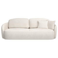 3-SITZER-SOFA Savoy Cremeweiß mit Schlaffunktion - Creme/Schwarz, Kunststoff/Textil (254/96/105cm) - Selsey