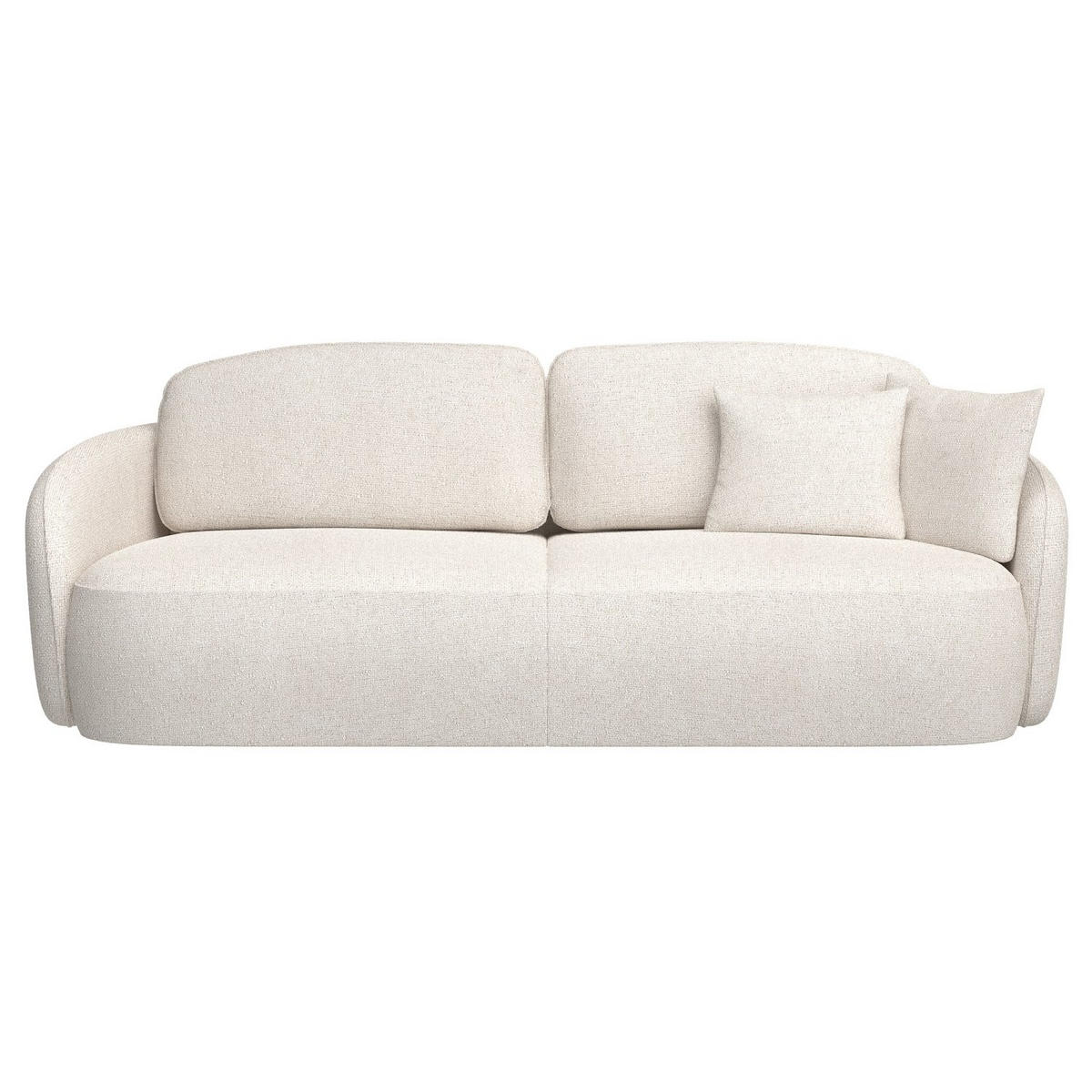 3-SITZER-SOFA Savoy Cremeweiß mit Schlaffunktion - Creme/Schwarz, Kunststoff/Textil (254/96/105cm) - Selsey