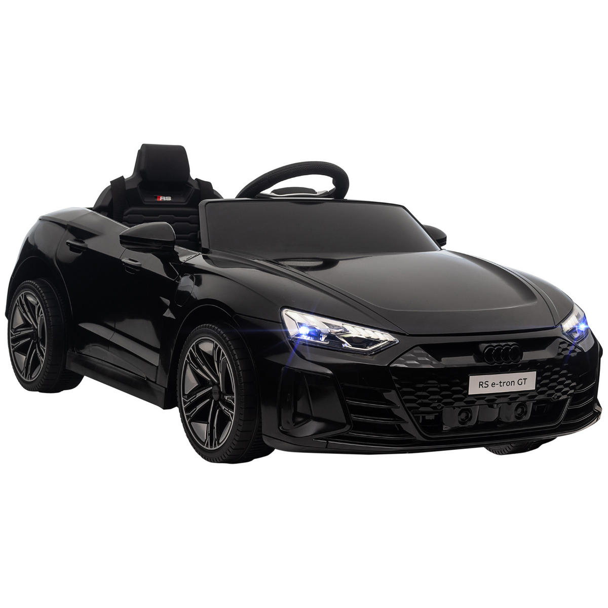 KINDER ELEKTROAUTO, Schwarz/Rot/Weiß, Kunststoff+ Eisen - Schwarz, Metall (103/58/41cm) - HOMCOM