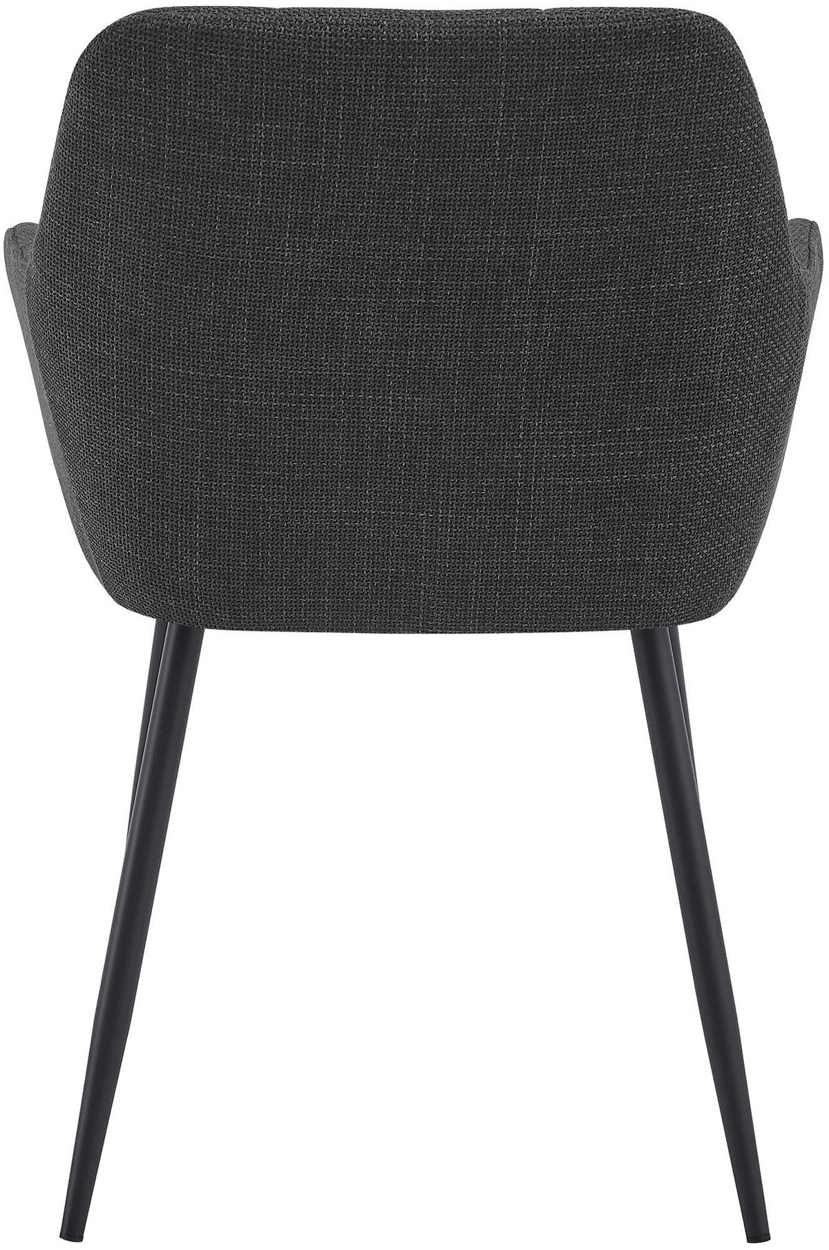 ESSZIMMERSTUHL Stoff Anthrazit - Anthrazit/Schwarz, Textil/Metall (57/85/60cm) - CLP