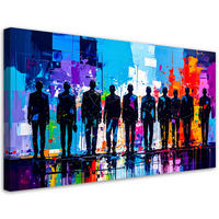 LEINWANDBILD Figuren Menschen Bunte Abstrakt 80x40cm - Multicolor, Textil (80/40cm) - Feeby