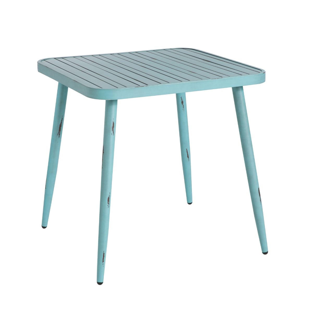 QUADRATISCHER Gartentisch aus Aluminium Blau 75 cm - Blau, Metall (12/75/76cm) - Signature