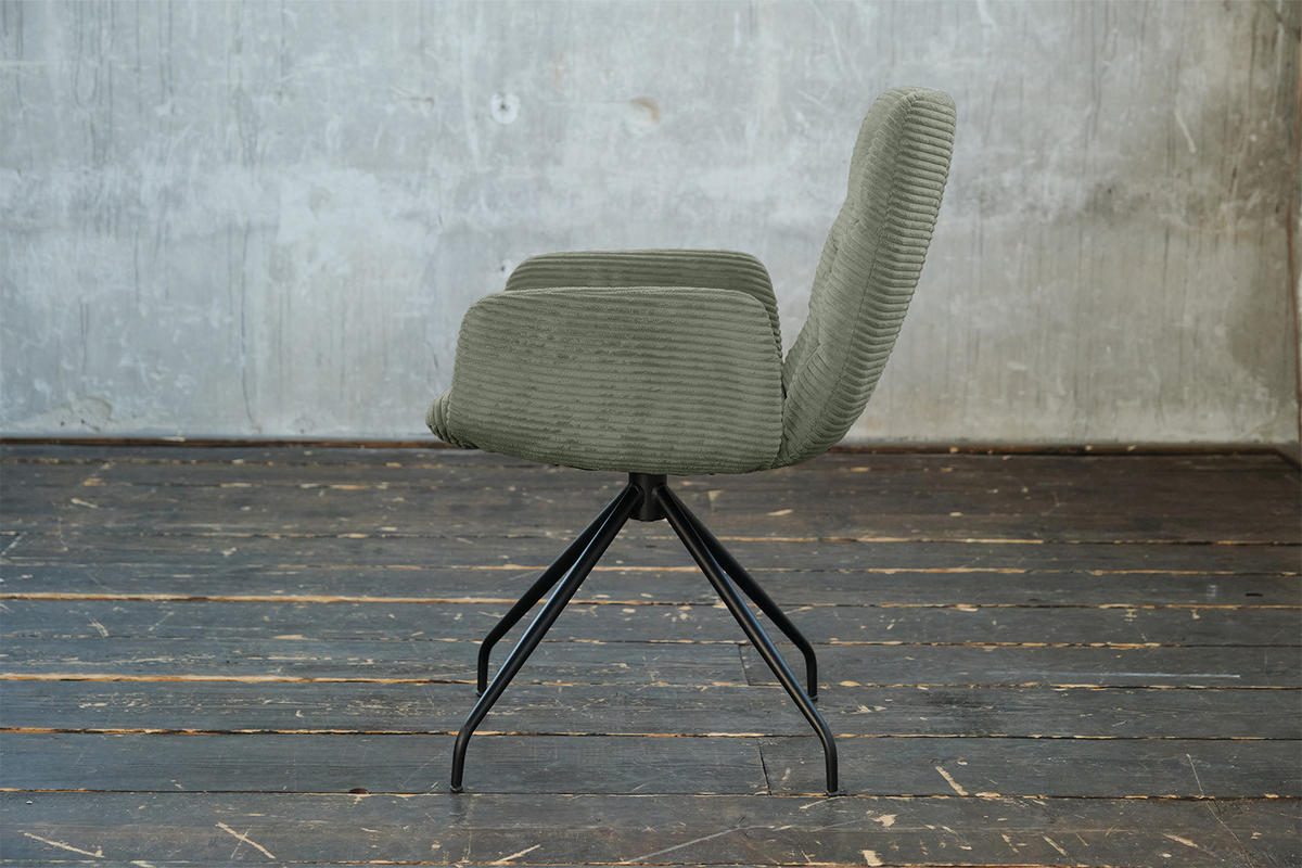 DREHSTUHL NEW CHARME Grün Cord - Grün, Textil (59/87/66cm) - KAWOLA