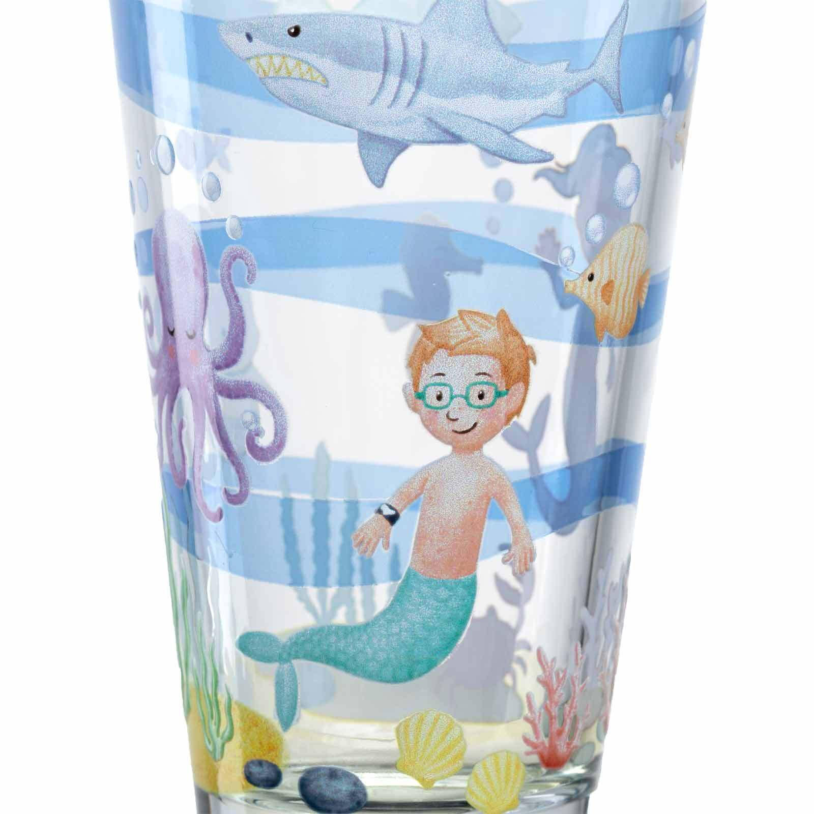 KINDERBECHER Bambini Avventura Meer 215 ml & 300 ml 2er Set - Hellblau, Glas (0.001L) - Leonardo Living