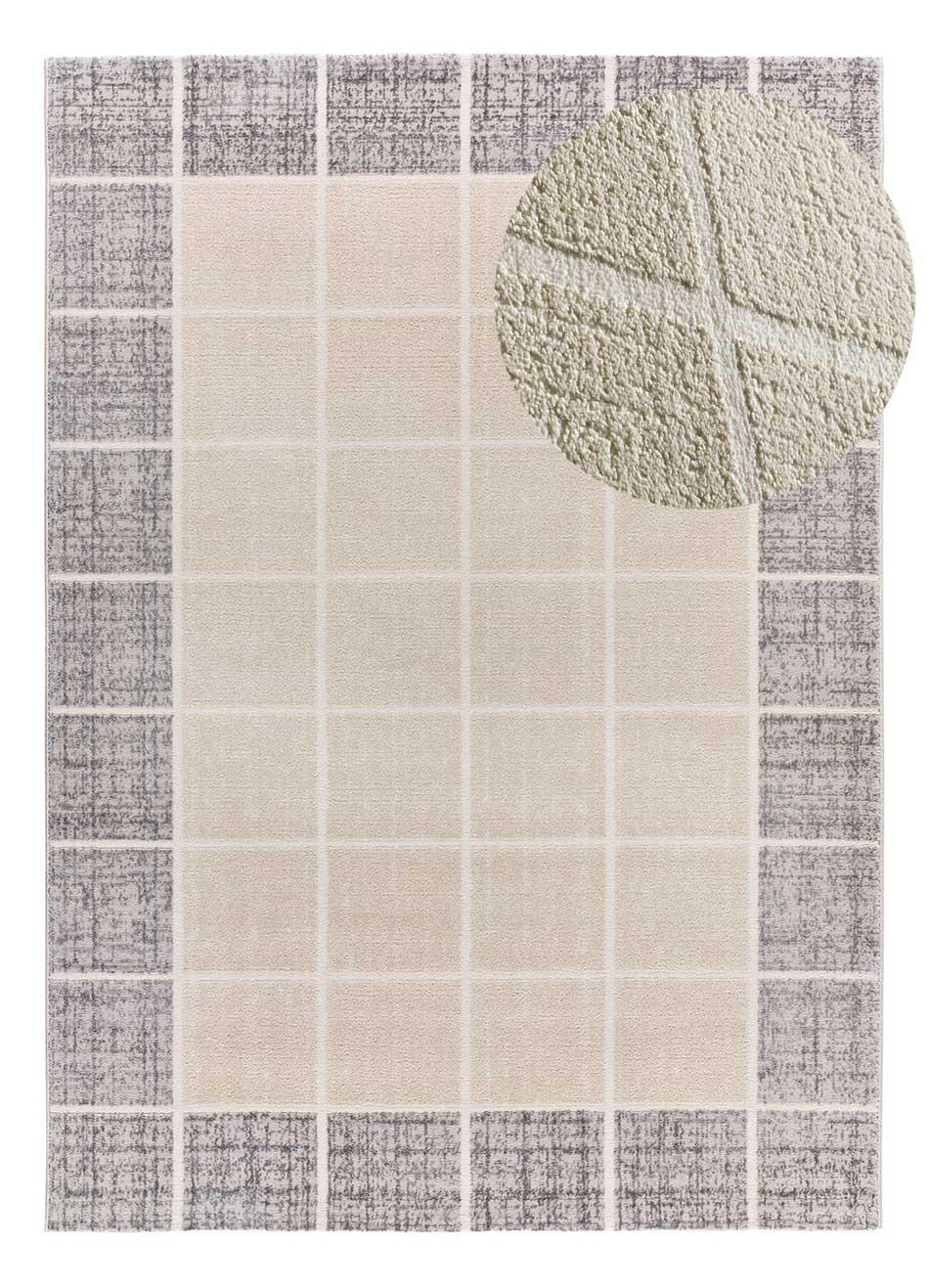 Atticgo Webteppich Beige, Grau 133x190 cm