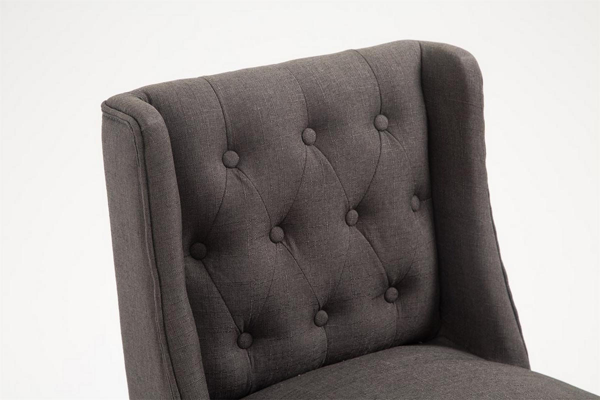 BARHOCKER Cassado, Gestell Antik-dunkel, Stoff Dunkelgrau - Dunkelgrau/Braun, Holz/Textil (56/100/51cm) - TPFLiving