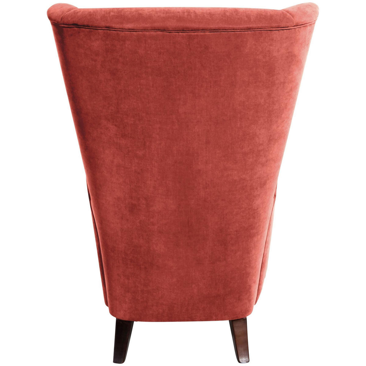 HOCHLEHNSESSEL Kailey Bezug Velourstoff Buche nussbaum dunkel / terracotta - Rot, Kunststoff (96/122/89cm) - 58aufmkessel