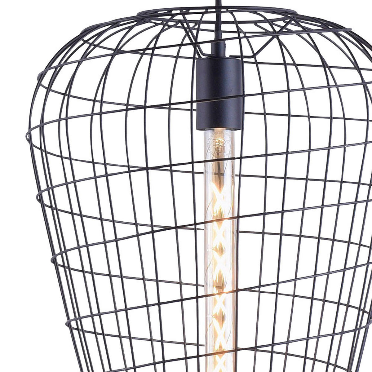 HÄNGELEUCHTE Käfig Schwarz 35 cm - Schwarz, Metall (35/35/120cm)