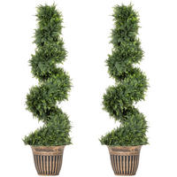 KÜNSTLICHE Pflanzen 2er-Set, UV-beständige 120 cm Kunstpflanze im Blumentopf - Grün, Kunststoff (120cm) - HOMCOM