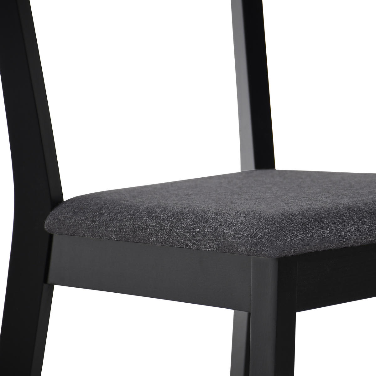 STUHL Moden mit schwarzen Holzbeinen, Polsterstuhl, Anthrazit - Anthrazit/Schwarz, Holz (45/84/45cm) - Beautysofa