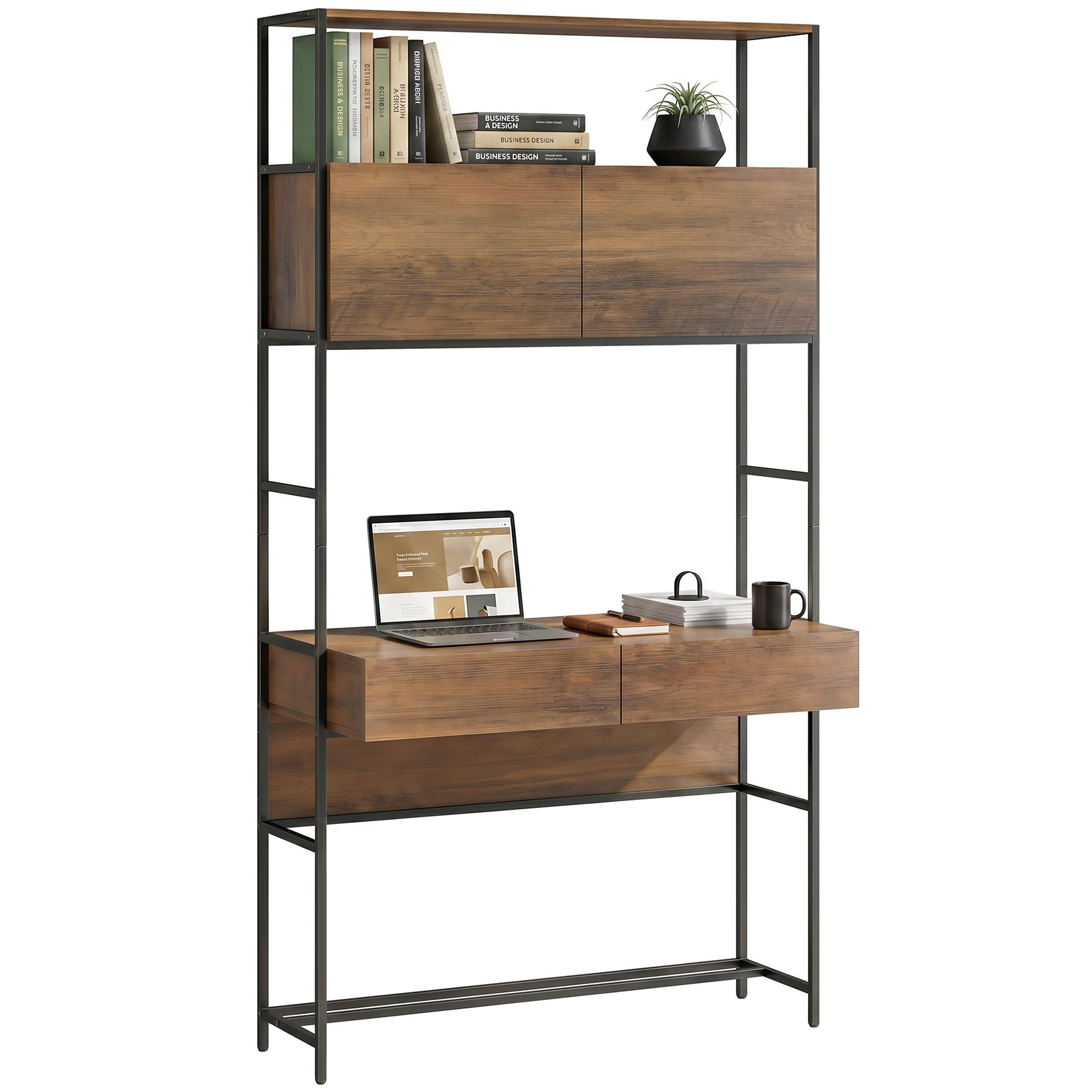 BÜROTISCH Braun 1 Stück - Braun, Holzwerkstoff (45/185/100cm) - GiPP