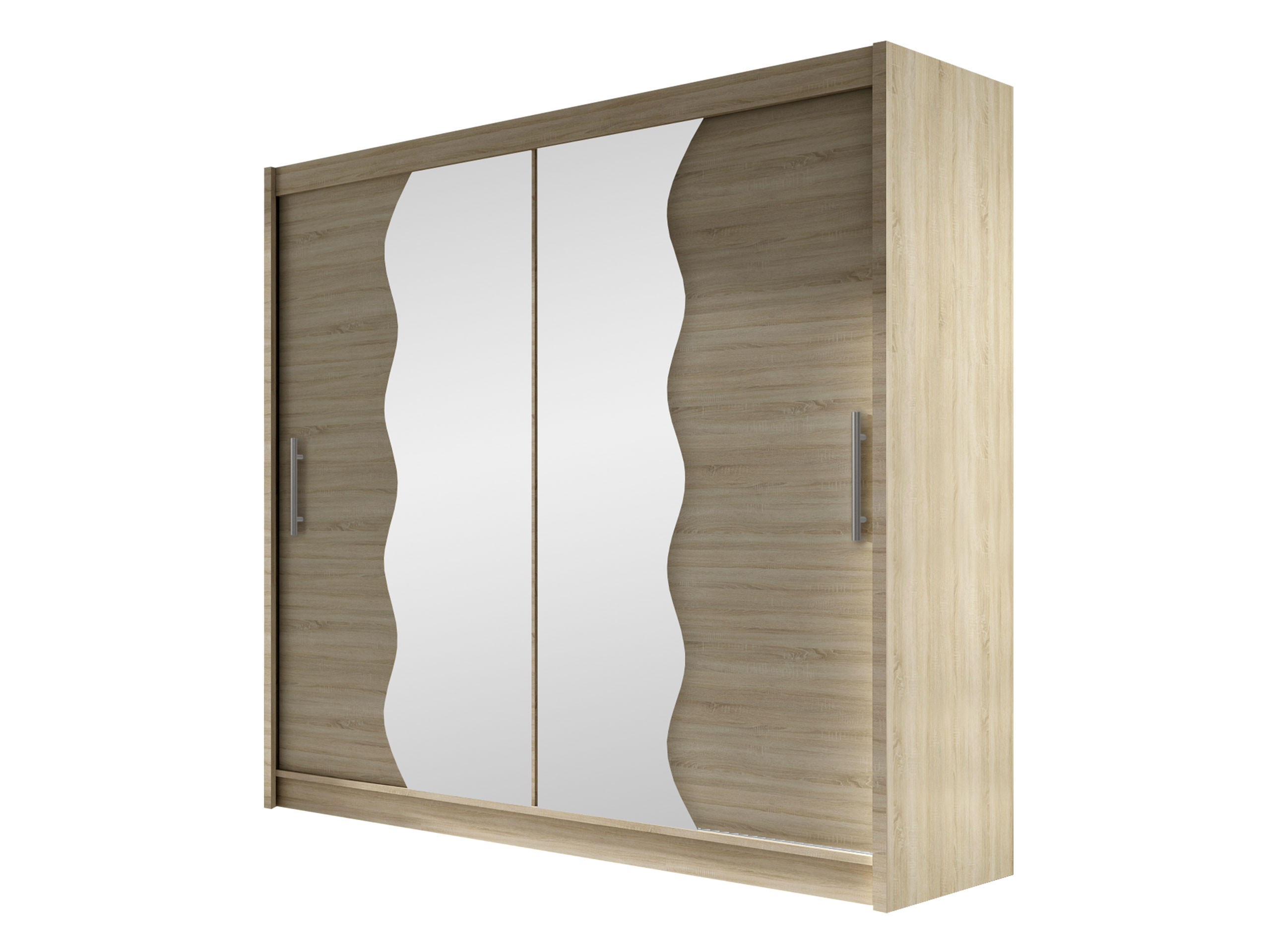 KLEIDERSCHRANK London X - Silberfarben/Sonoma Eiche, Holzwerkstoff/Kunststoff (180/215/58cm) - MIRJAN24