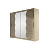 KLEIDERSCHRANK London X - Silberfarben/Sonoma Eiche, Holzwerkstoff/Kunststoff (180/215/58cm) - MIRJAN24