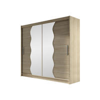 KLEIDERSCHRANK London X - Silberfarben/Sonoma Eiche, Holzwerkstoff/Kunststoff (180/215/58cm) - MIRJAN24