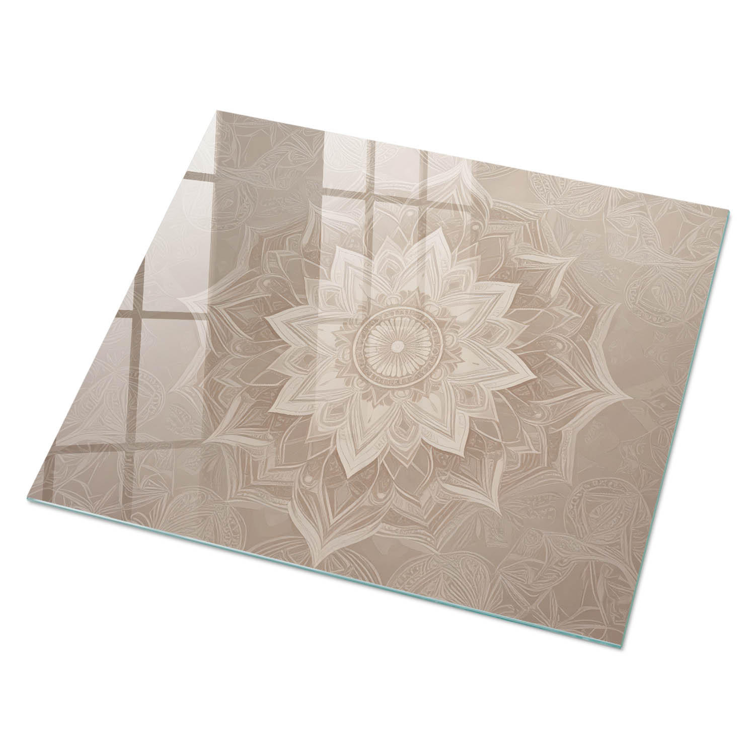 GLASPLATTE 80x60 cm – Mandala-Muster - Braun, Glas (0.4/80/60cm) - ArtPrintCave