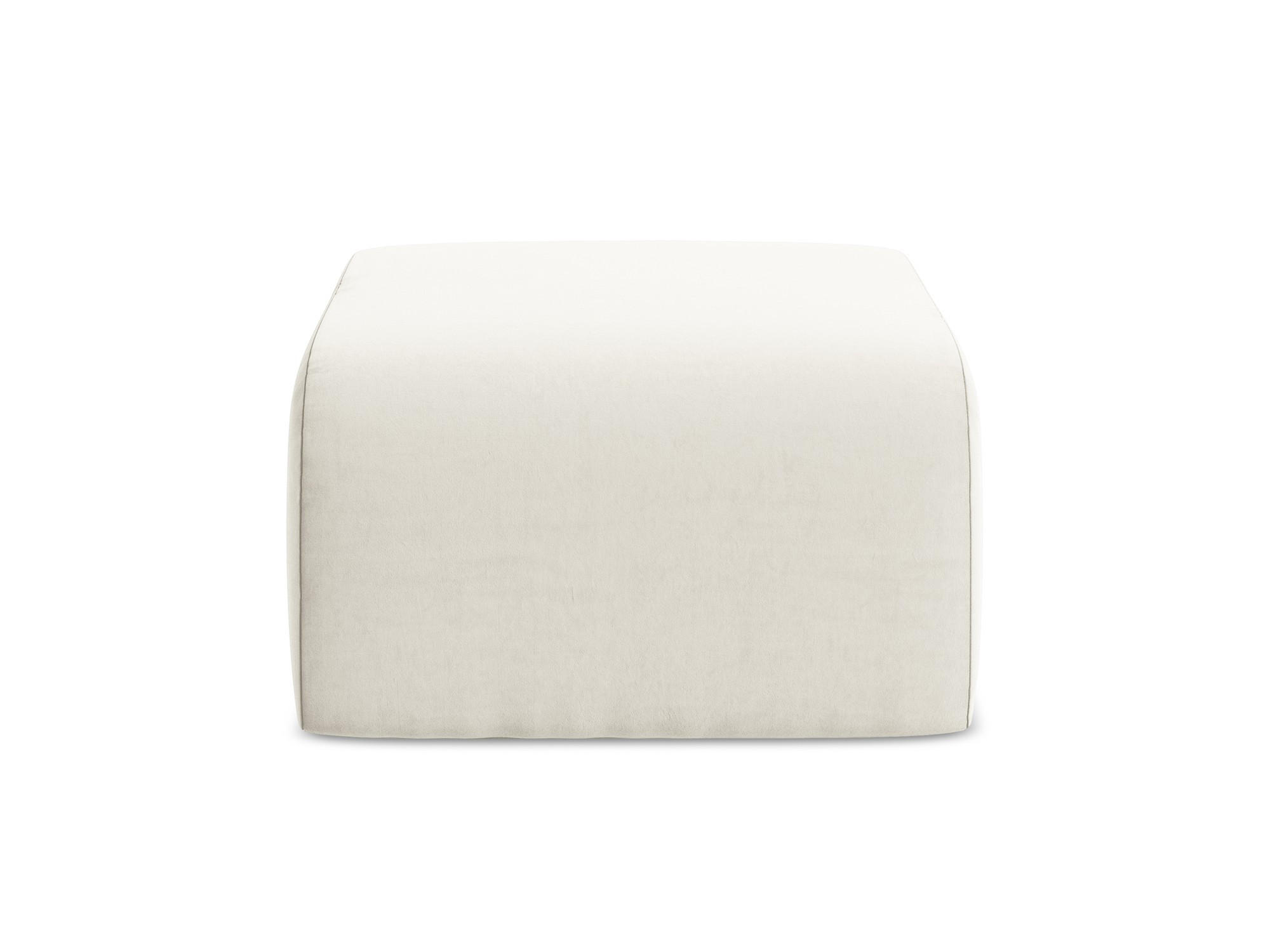 POUF Samt Stoff Beige - Creme/Schwarz, Holzwerkstoff/Kunststoff (72/42/94cm) - Makamii