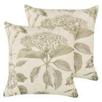 DEKOKISSEN 2er-Set Beige 45/45 cm Rosemary - Beige, Textil (45/45cm) - Beliani
