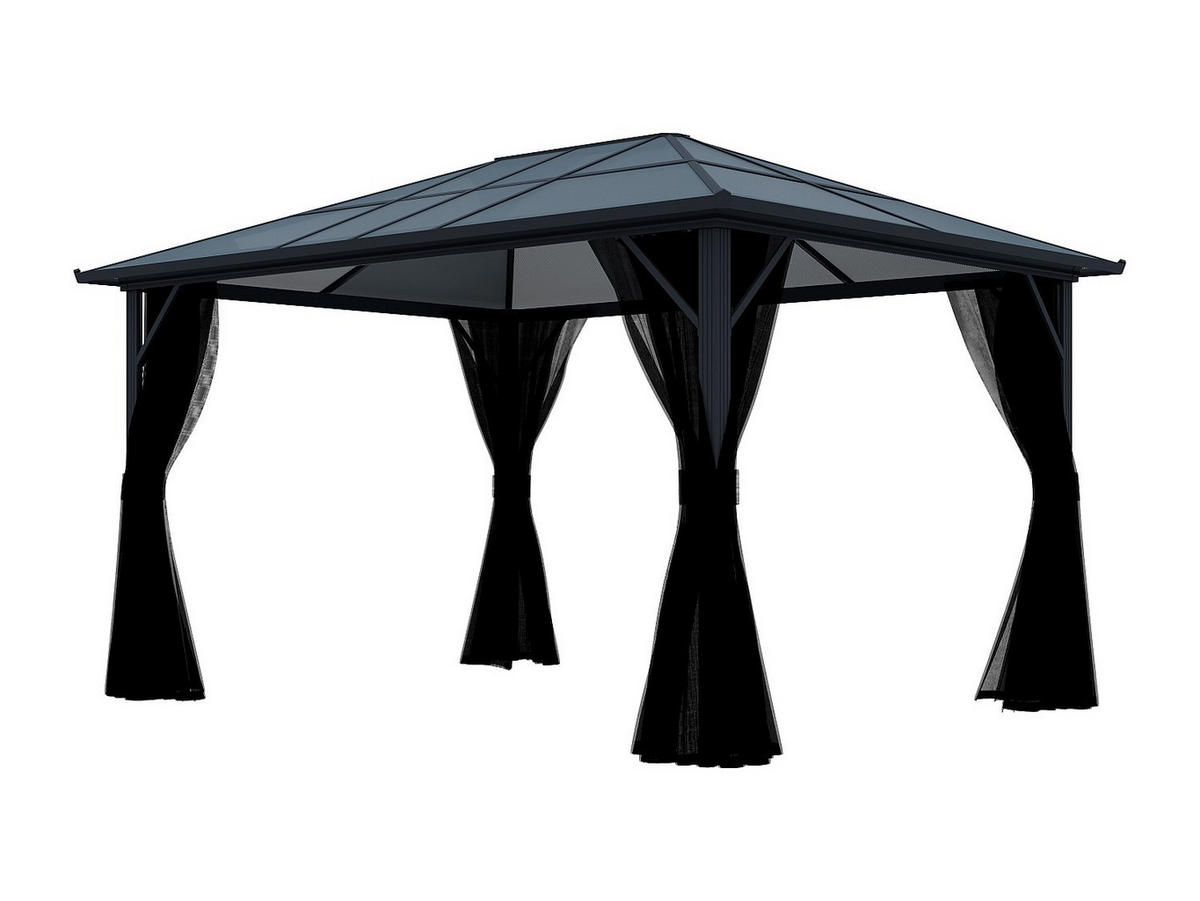 PERGOLA - 398cm x 300cm - Aluminium - anthrazitgrau - RADELA - Anthrazit, Metall (398/260/300cm) - Vente-Unique