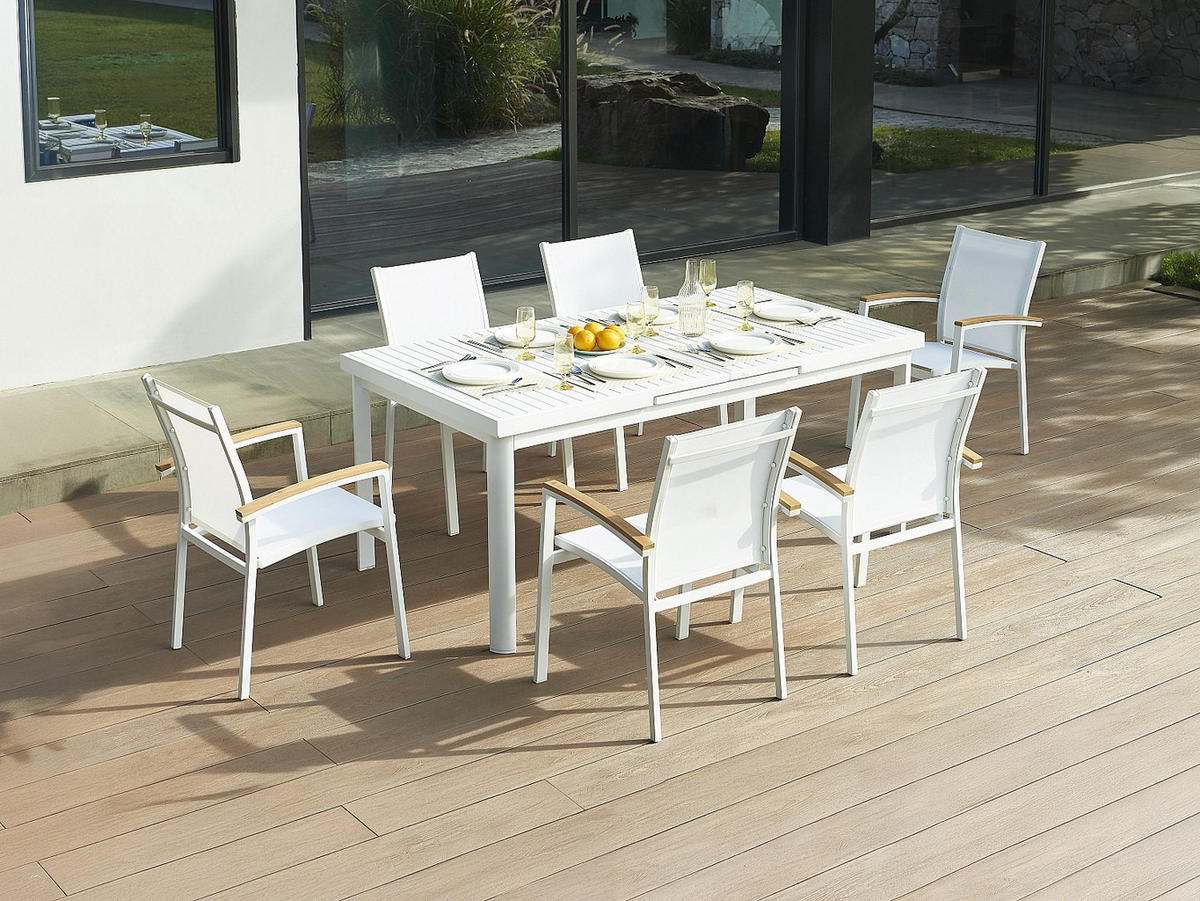 GARTENSTUHL - 2 -Sitzer - Aluminium - weiß - TAIPIVAI - Weiß, Metall - Vente-Unique