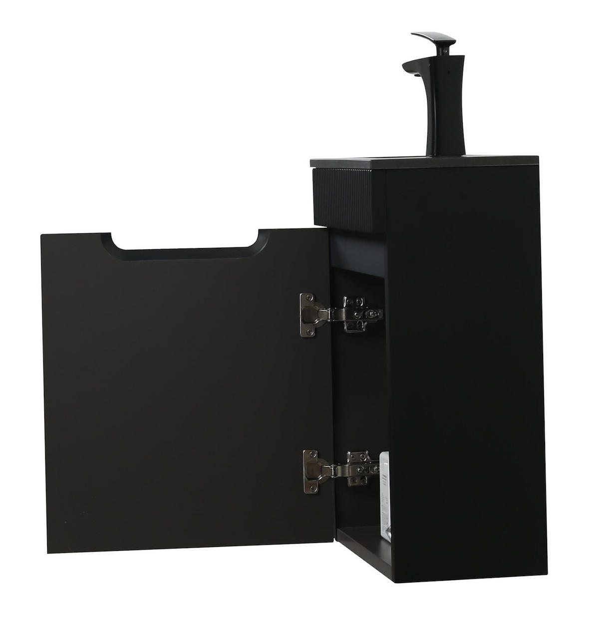 GÄSTE-WC-MÖBELSET Thermis 2 Teile Schwarz Matt - Schwarzes Waschbecken - 40 x 22 x 53 cm - Schwarz, Holz (40/53/22cm) - Badplaats