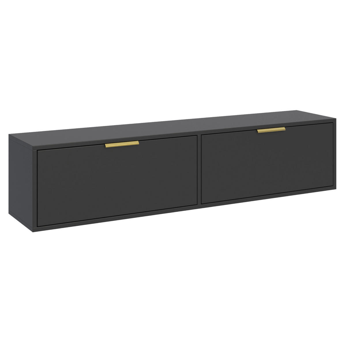 TV-HÄNGEBOARD Vena 2-türig, Schwarz, 140 cm - Goldfarben/Schwarz, Holzwerkstoff/Kunststoff (138.6/30/30cm) - Selsey