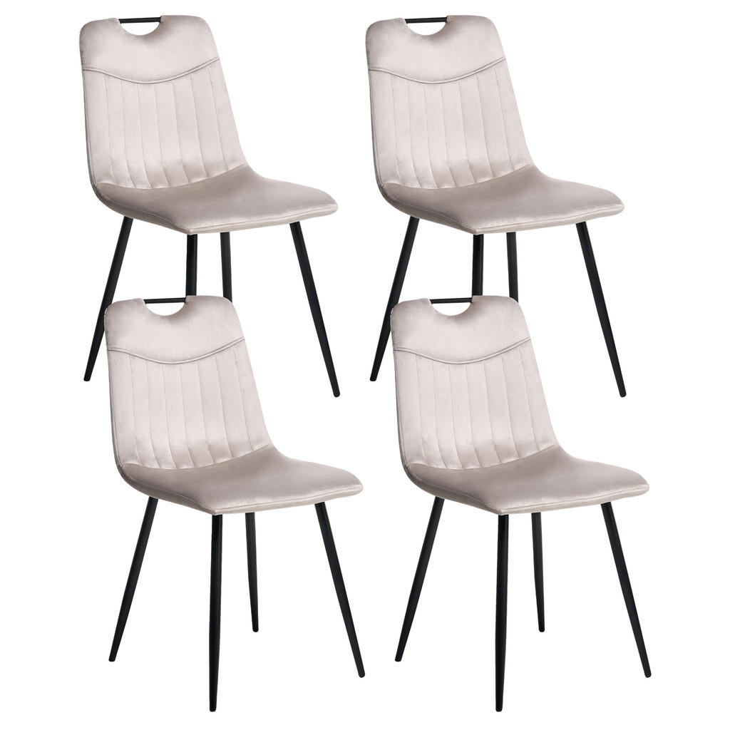Beliani JÍDELNÍ ŽIDLE sada 4 ks Taupe Argyle