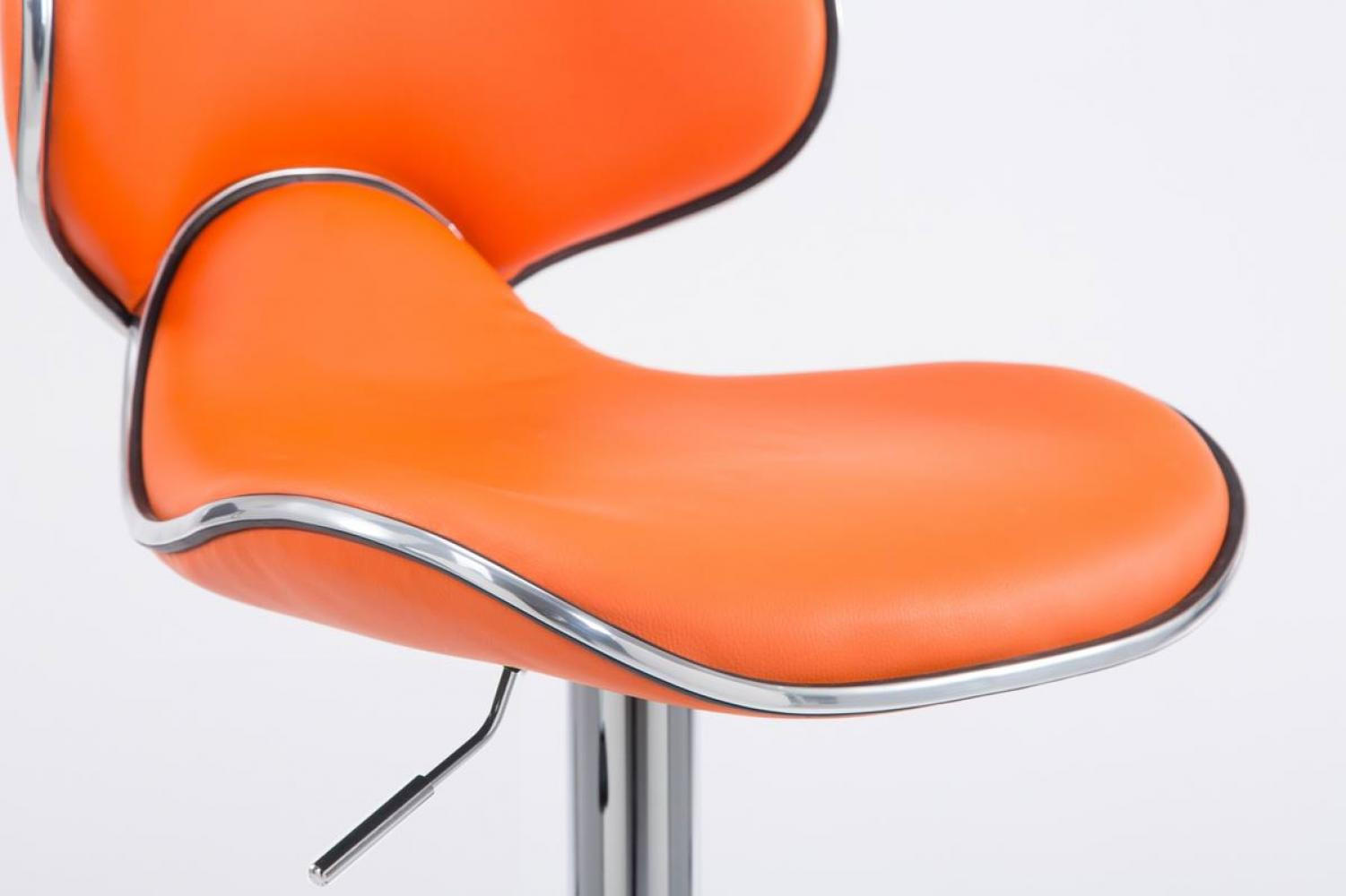 BARHOCKER 2er Set Lederlook orange - Chromfarben/Orange, Textil/Metall (46/88/49cm) - CLP